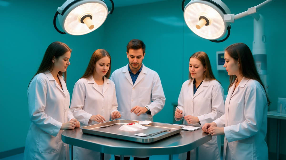 Operation Theatre Technology students getting hands-on lab training together
