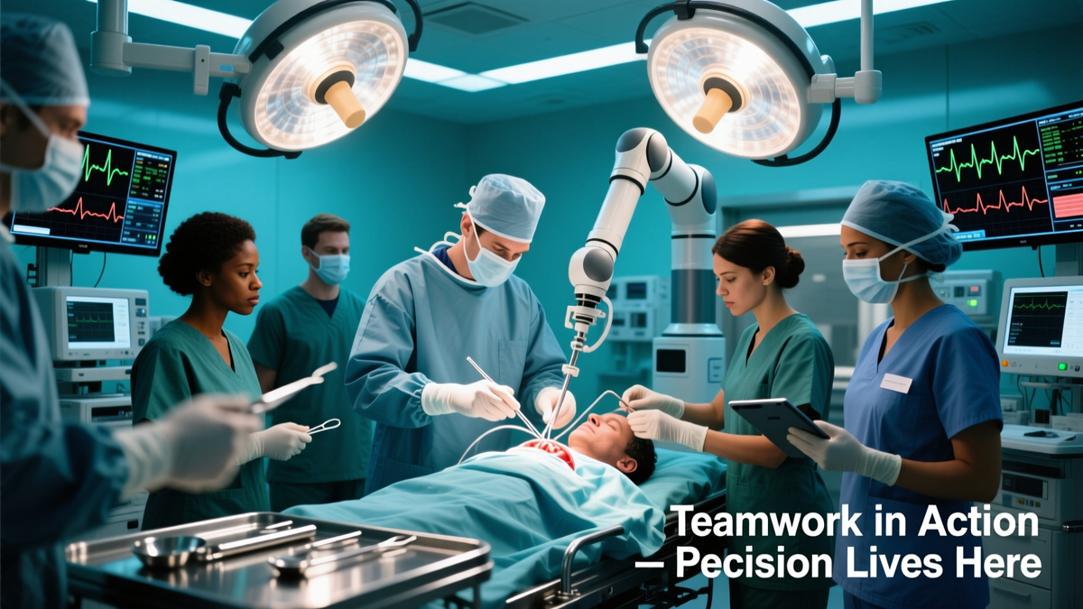 Operation Theatre Technology students in training at a modern hospital lab