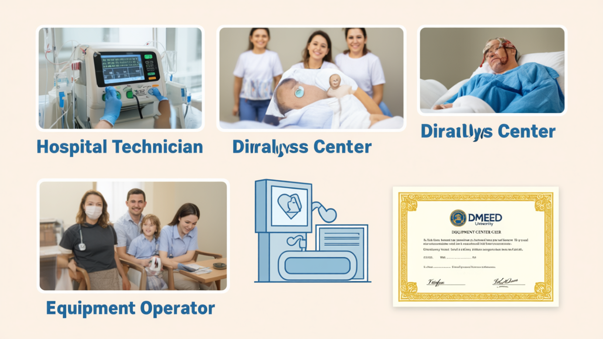 Dialysis technician jobs and career paths after completing the government-approved course from DMEED University.